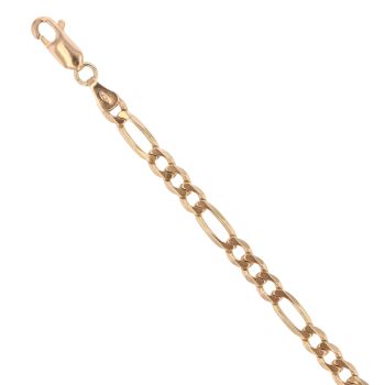 9ct Yellow Gold Figaro Bracelet 8.5"