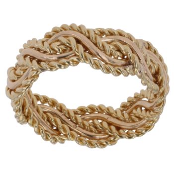 18ct Yellow Gold Patterned Twist Braid Ring