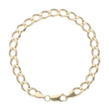 9ct Yellow Gold Curb Bracelet 8"