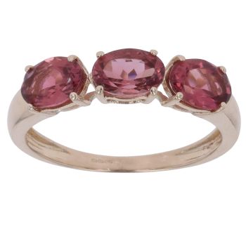 9ct Yellow Gold Kunzite Three Stone Ring
