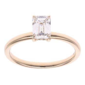 9ct Yellow Gold 1.00ct Emerald Cut Lab Grown Diamond Solitaire Ring