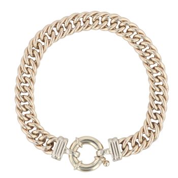 9ct Yellow Gold Double Curb Bracelet 7"