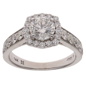 14ct White Gold 1.60ct Brilliant Cut Diamond Cluster Ring