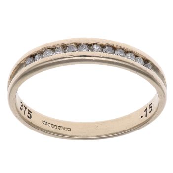 9ct Yellow Gold 0.15ct Diamond Half Eternity Ring