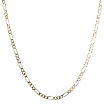 14ct Yellow and White Gold Figaro Chain 20"