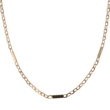 9ct Yellow and Rose Gold Bar Curb Chain 18"