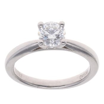 Platinum 0.61ct Brilliant Cut Diamond Solitaire Ring