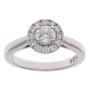 18ct White Gold 0.50ct Brilliant Cut Diamond Cluster Ring