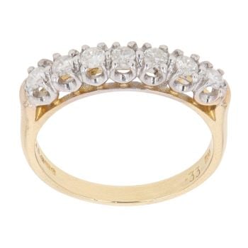 18ct Yellow Gold 0.33ct Brilliant Cut Diamond Half Eternity Ring