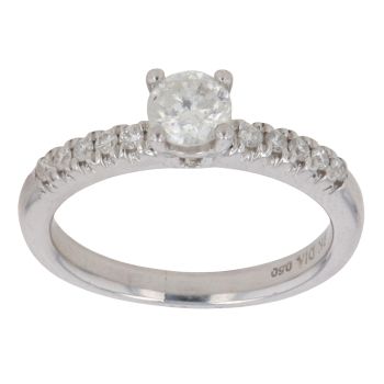 9ct White Gold 0.50ct Brilliant Cut Diamond Solitaire Ring