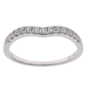 18ct White Gold 0.38ct Brilliant Cut Diamond Wishbone Ring