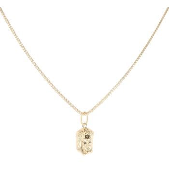 18ct Yellow Gold Jesus Pendant and Chain 18"