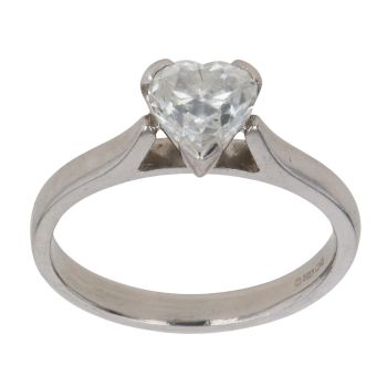 Platinum 1.00ct Heart Cut Diamond Solitaire Ring
