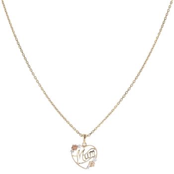 9ct Yellow Gold 0.02ct Diamond Mum Pendant And Chain 18"