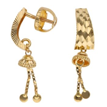 22ct Yellow Gold Faceted Drop Earrings