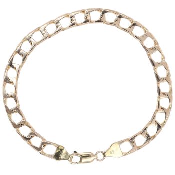 9ct Yellow Gold Square Curb Bracelet 8.5"