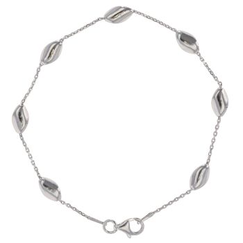 Silver Fancy Beaded Bracelet 7"