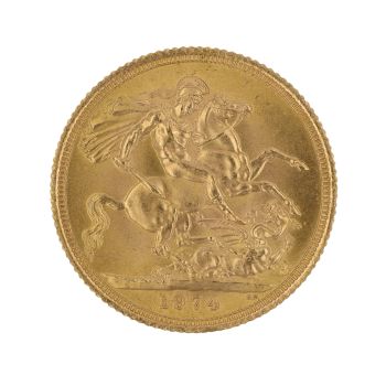 1974 Elizabeth II Decimal Portrait UK Full Sovereign Coin