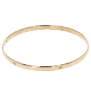 9ct Yellow Gold 0.10ct Diamond Bangle