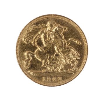 1902 Edward VII Large Head UK Half Sovereign Coin