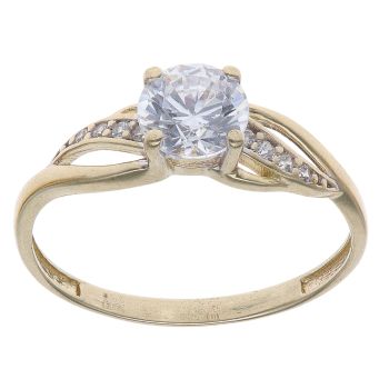 9ct Yellow Gold Cubic Zirconia Single Stone Ring