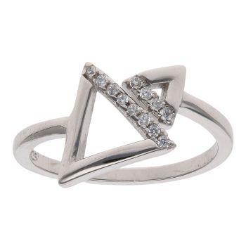 Silver Cubic Zirconia Triangle Wrap Around Ring By Icesia
