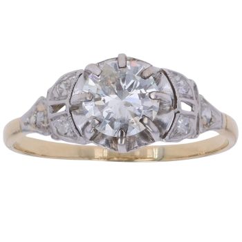 14ct Yellow Gold 1.10ct Brilliant Cut Diamond Solitaire Ring