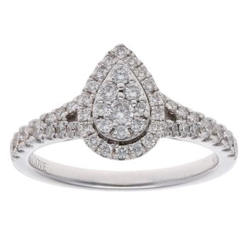 18ct White Gold 0.70ct Brilliant Cut Diamond Cluster Ring