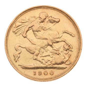 1900 Victoria Old Head UK Half Sovereign Coin
