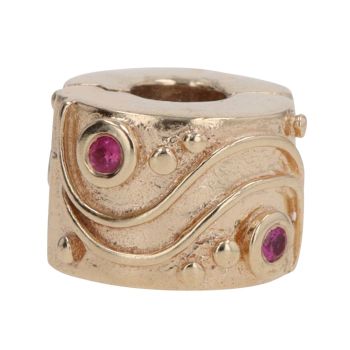 14ct Yellow Gold Pandora Ruby Babbling Brook Clip Charm