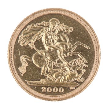2000 Elizabeth II Fourth Portrait UK Half Sovereign Coin