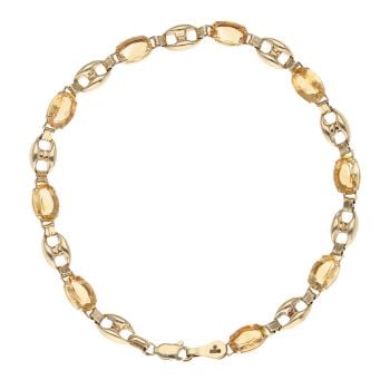 9ct Yellow Gold Citrine Bracelet 7"