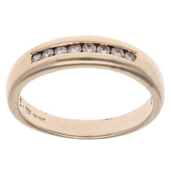9ct Yellow Gold 0.25ct Brilliant Cut Diamond Half Eternity Ring