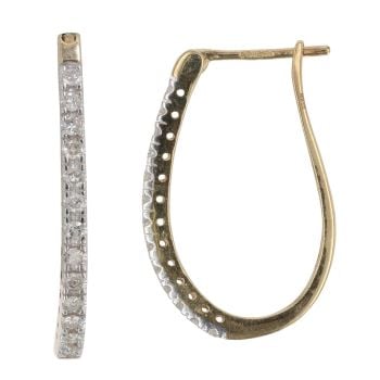 9ct Yellow Gold 0.25ct Brilliant Cut Diamond Hoop Earrings