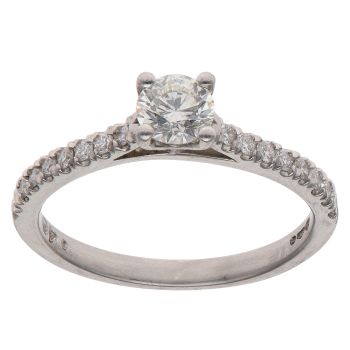 Platinum 0.46ct Brilliant Cut Diamond Solitaire Ring