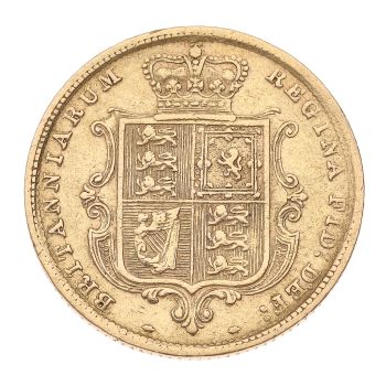 1883 Victoria Young Head UK Half Sovereign Coin
