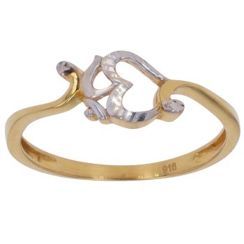 22ct Yellow and White Gold Fancy Ring