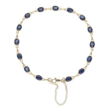 9ct Yellow Gold Sapphire Bracelet 7"