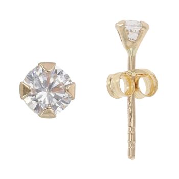 9ct Yellow Gold Cubic Zirconia Stud Earrings