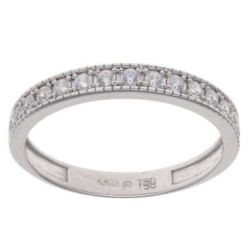 18ct White Gold Cubic Zirconia Half Eternity Ring