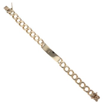 9ct Yellow Gold Curb ID Bracelet 9"