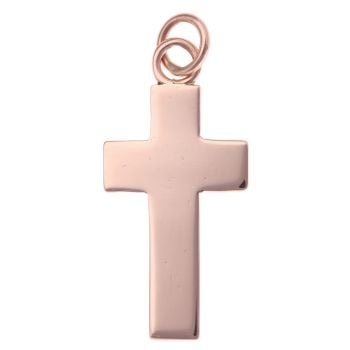 9ct Rose Gold Plain Cross Pendant