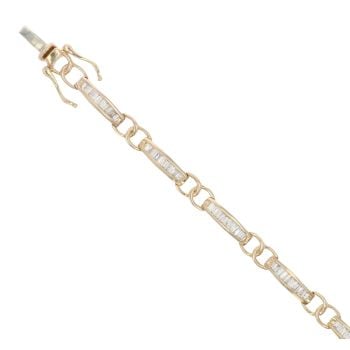 9ct Yellow Gold 1.20ct Diamond Bracelet 7.5"