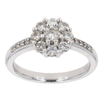 Platinum 0.75ct Diamond Cluster Ring