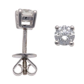 18ct White Gold 0.50ct Brilliant Cut Diamond Solitaire Earrings
