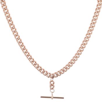 9ct Rose Gold Albert T-Bar Chain 20"