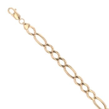 9ct Yellow Gold Figaro Bracelet 9.5"