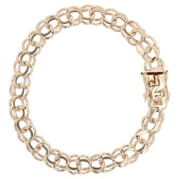 9ct Yellow Gold Double Curb Bracelet 8"