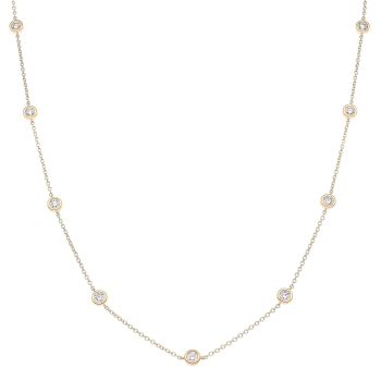 9ct Yellow Gold 1.00ct Brilliant Cut Lab Grown Diamond Rubover Chain 18"