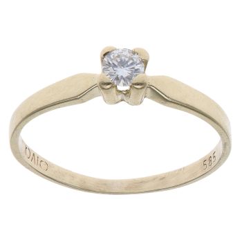 14ct Yellow Gold 0.15ct Diamond Solitaire Ring